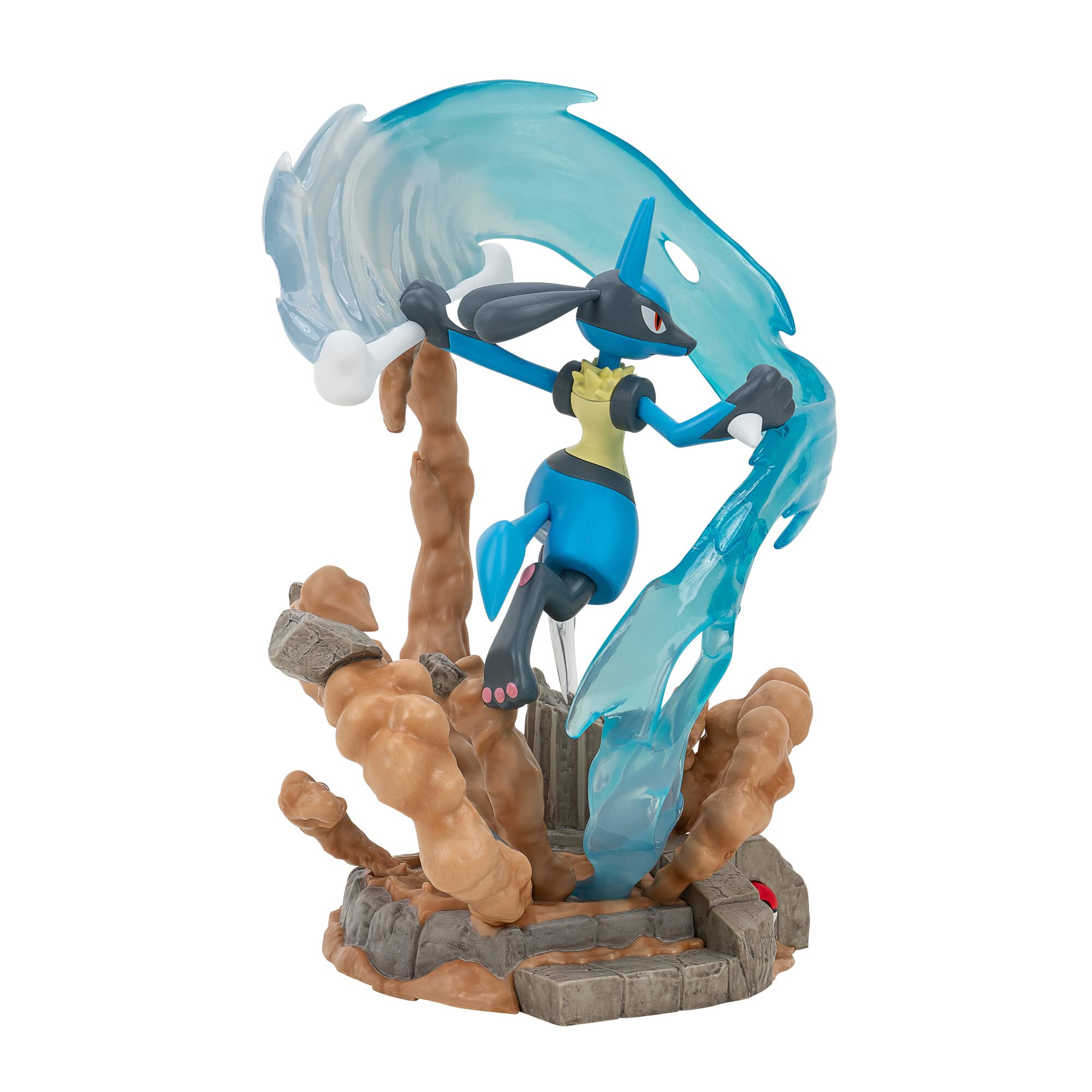 Pokémon PKW2732 - Statua da collezione deluxe, Lucario, personaggio ufficiale da collezione