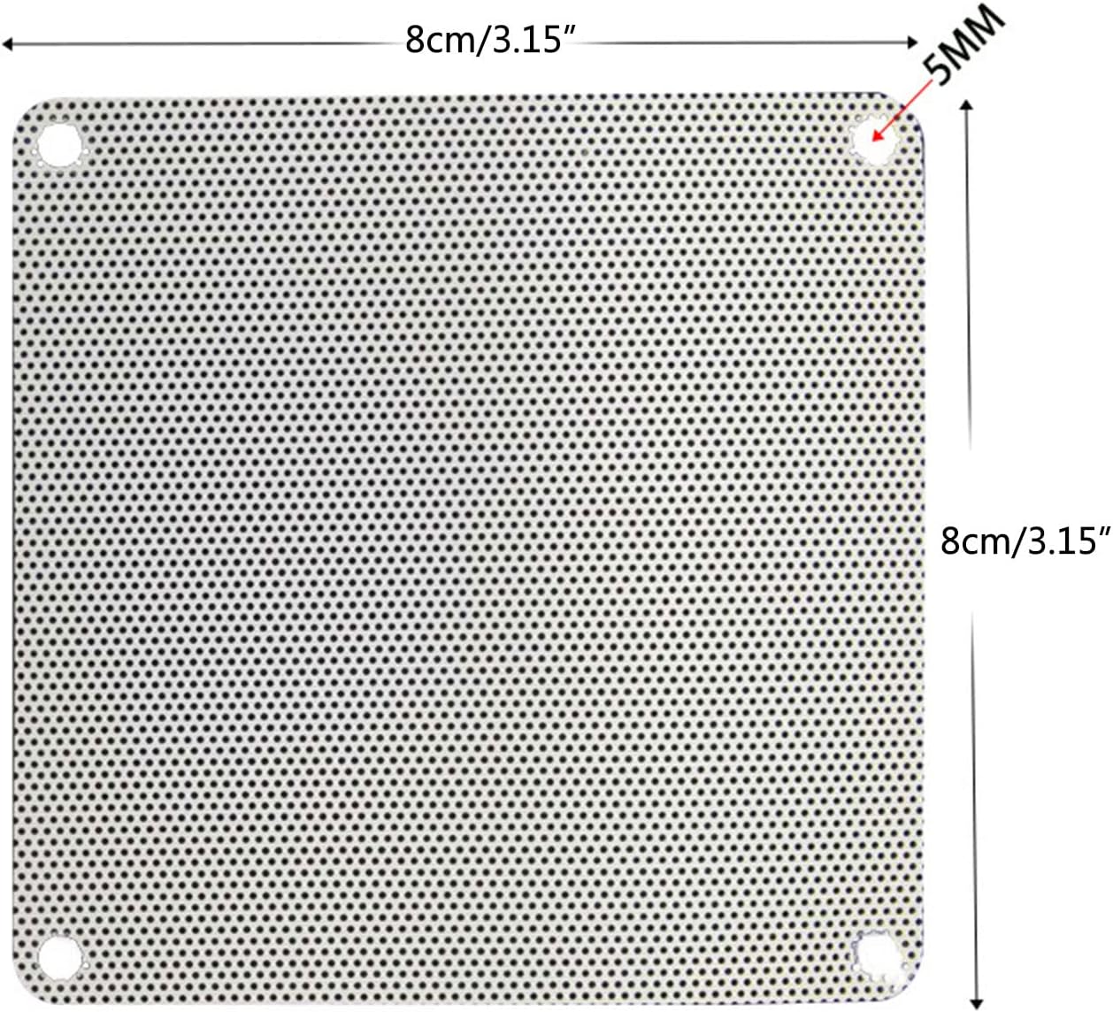 5PCS 80mm 90mm 120mm 140mm Cuttable White PVC Fan Filter for Case Computer Mesh Cooling Cove Computer Cover Protector