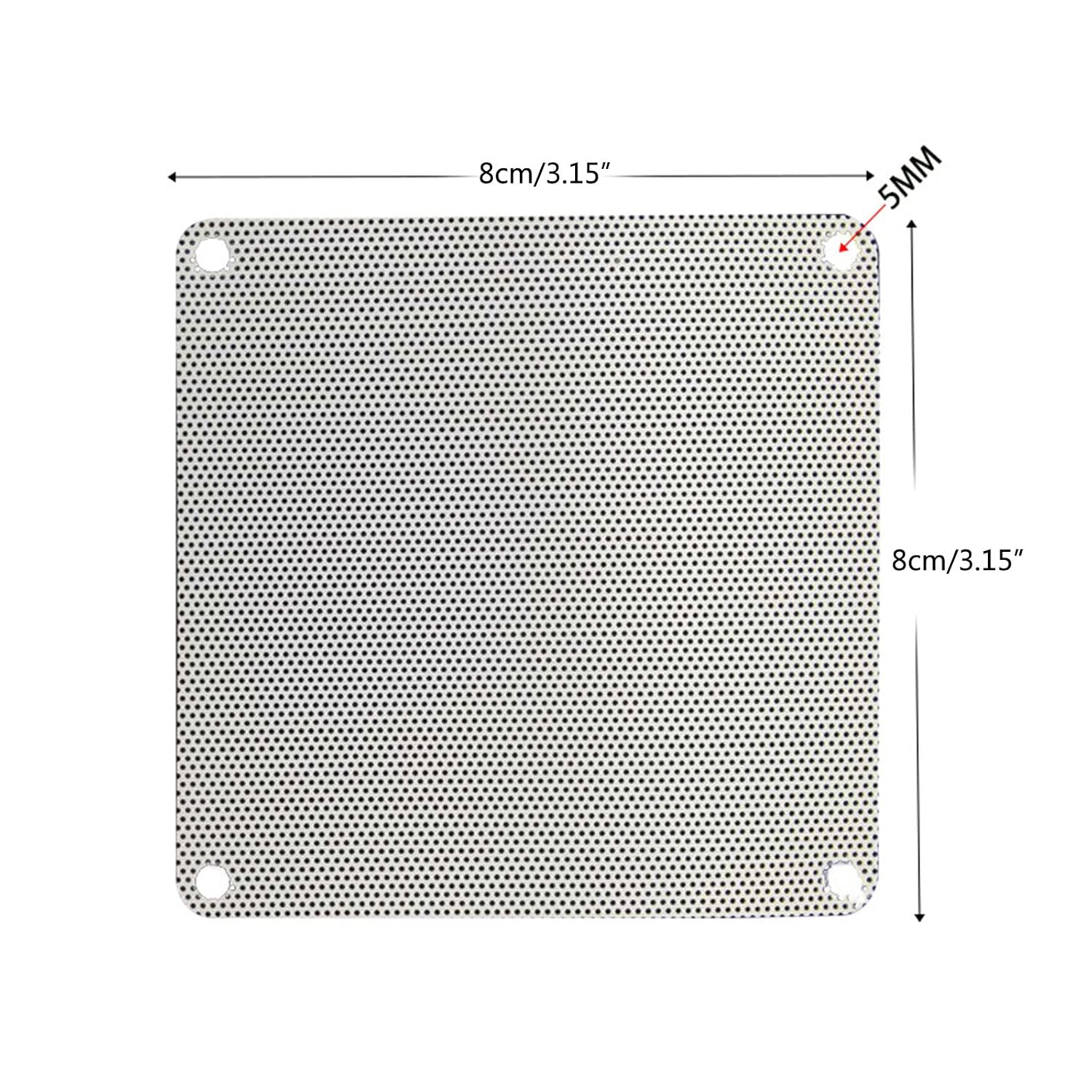 5Pcs 8cm 9cm 12cm 14cm Frame Filter for Computer Cooler Fan PC Fan Mesh PVC Cover Computer Mesh Cover White