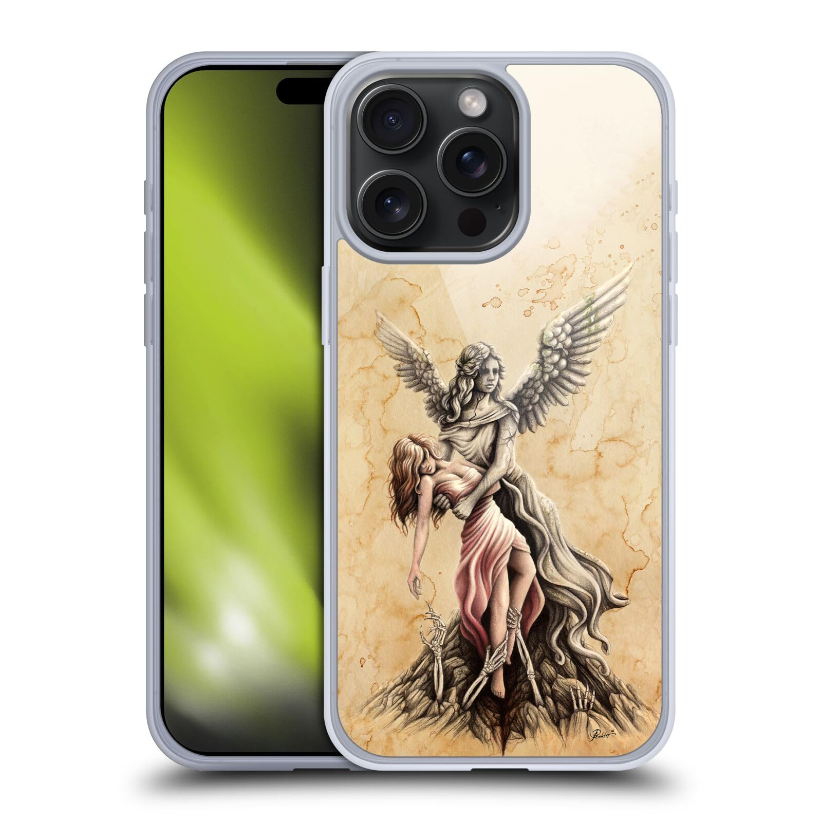 Head Case Designs Officially Licensed Sarah Richter Stone Angel Gothic Soft Gel Case Compatible with Apple iPhone 15 Pro Max