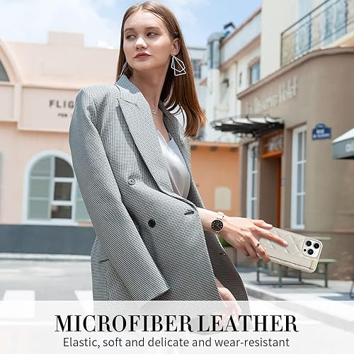 Miniatura 9 de ZVE Funda para iPhone 12 Pro con correa, funda de cuero acolchada de lujo con soporte para mujer, compatible con Apple iPhone 12 Pro, 6.1 pulgadas