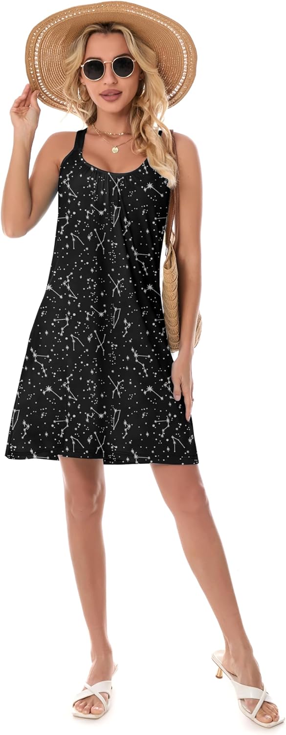 Womens Sleeveless Long Nightgown Wide Strap Chemise Summer Loose Sleepshirt - Image 4