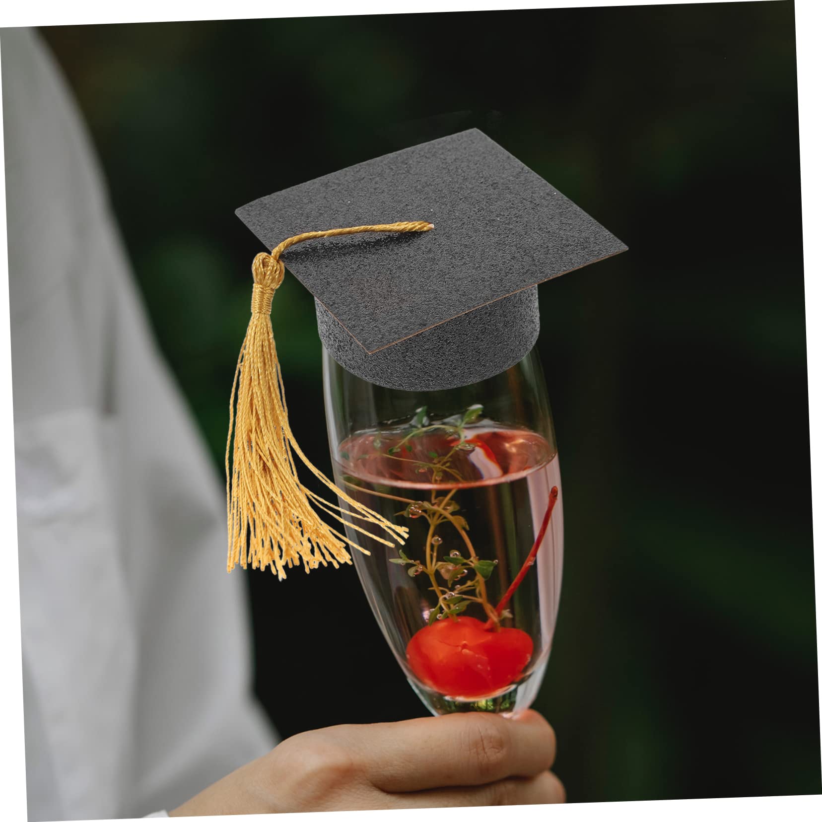 5sets Graduation Cap Mini Dekorative Hüte Für Getränke Wein Kelche 10 Stücke * 5