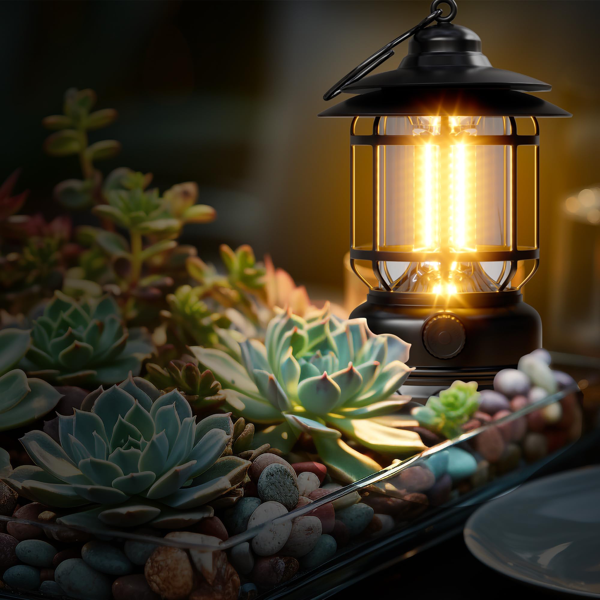 Faroles LED portátiles para camping, paquete de 3 linternas de batería recargable con atenuación sin plantilla, luces impermeables para tienda de campaña para el hogar, senderismo, camping, patio,