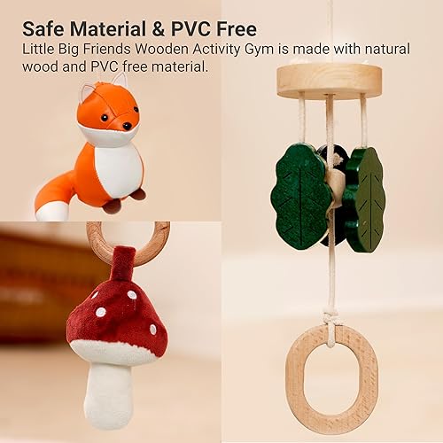 Miniatura 3 de Little Big Friends Gimnasio de actividades de madera para bebés - Gimnasio Montessori para bebés  Fomenta las habilidades motoras y el desarrollo