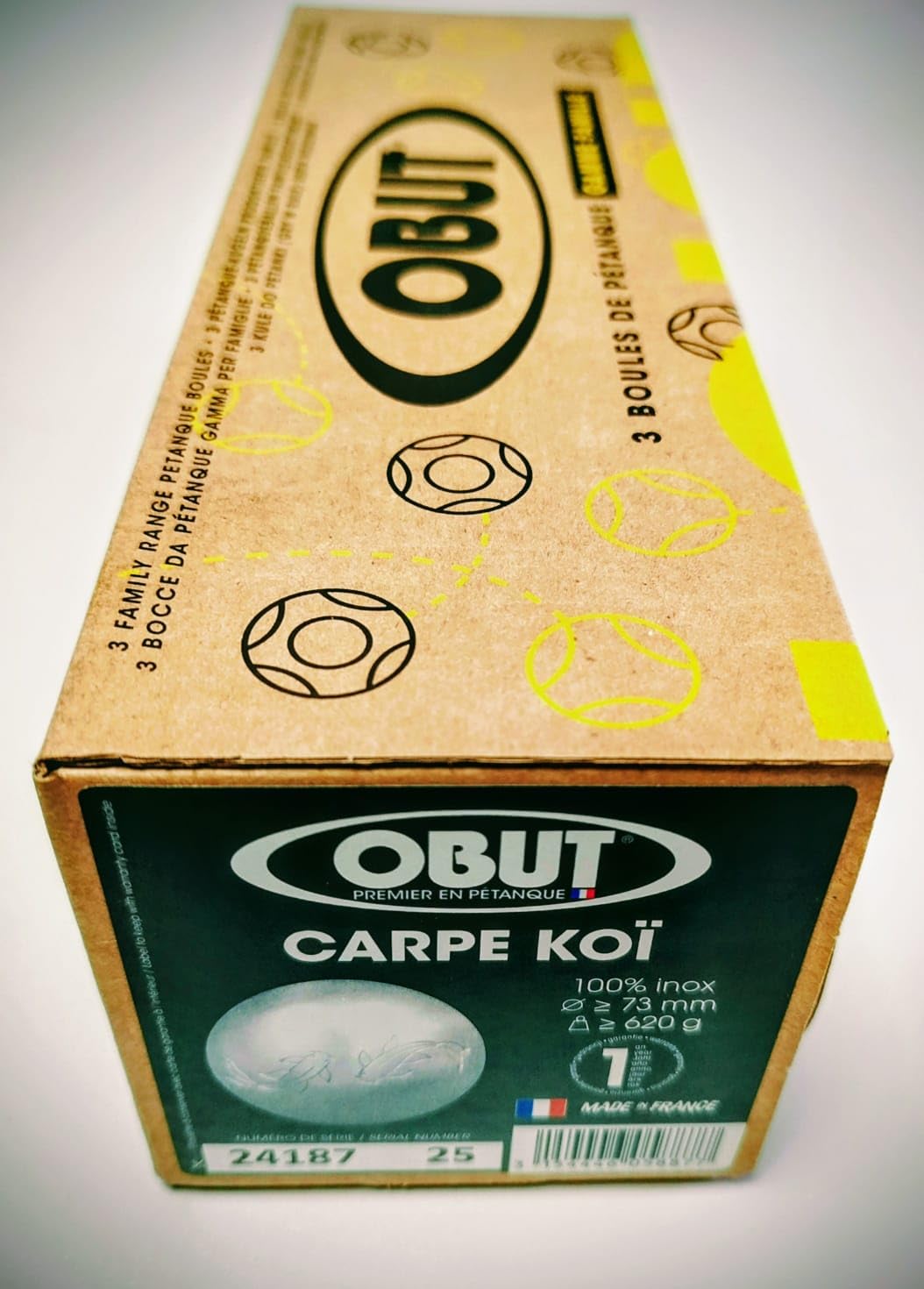 Obut Set de 3 Bolas de Petanca INOX Carpe Koï