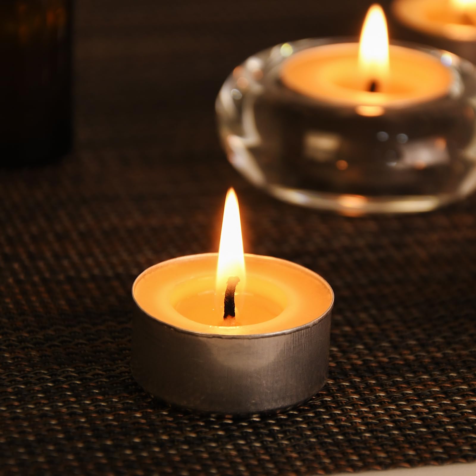 DEYBBY - Velas de té de cera de abeja natural, paquete de 20 velas de cera de abeja hechas a mano en taza de aluminio, ideal para decoración del hogar