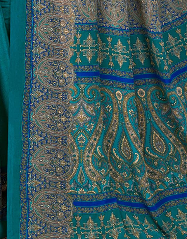 Image of SIRIL Women's Crepe Silk Printed Saree with Unstitched Blouse Piece