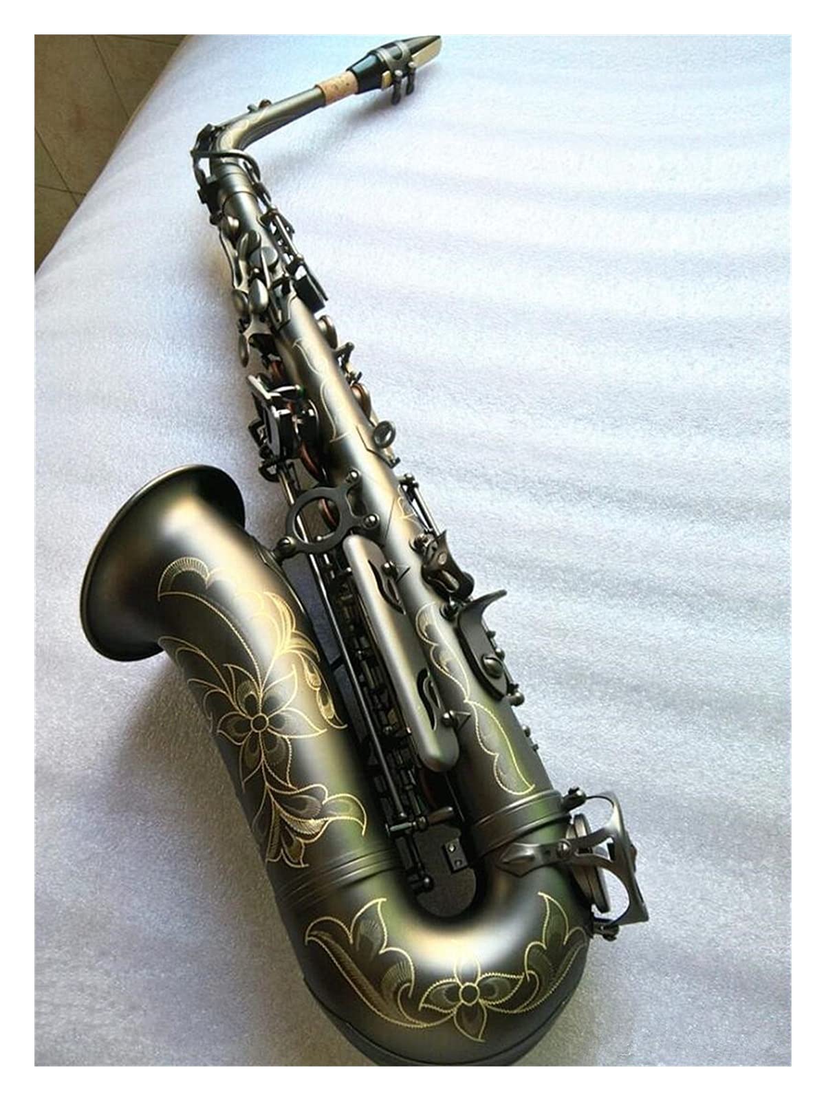 Sax Principianti Kit Sassofono Contralto E Flat Black Matte Sax Alto Bocchino Legatura Reed Neck Strumento Musicale con Scatola E Accessori Strumento a fiato