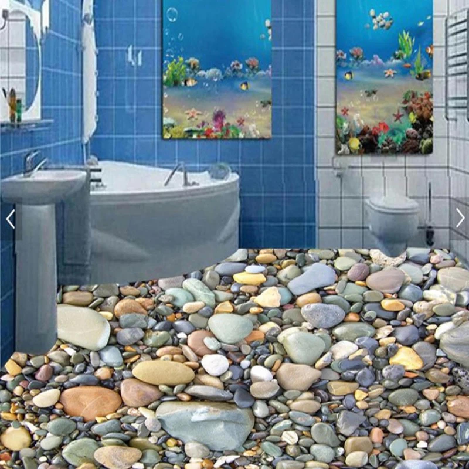 3D samoprzylepna naklejka podłogowa kamyki abstrakcyjne dekoracyjne mural sypialnia łazienka