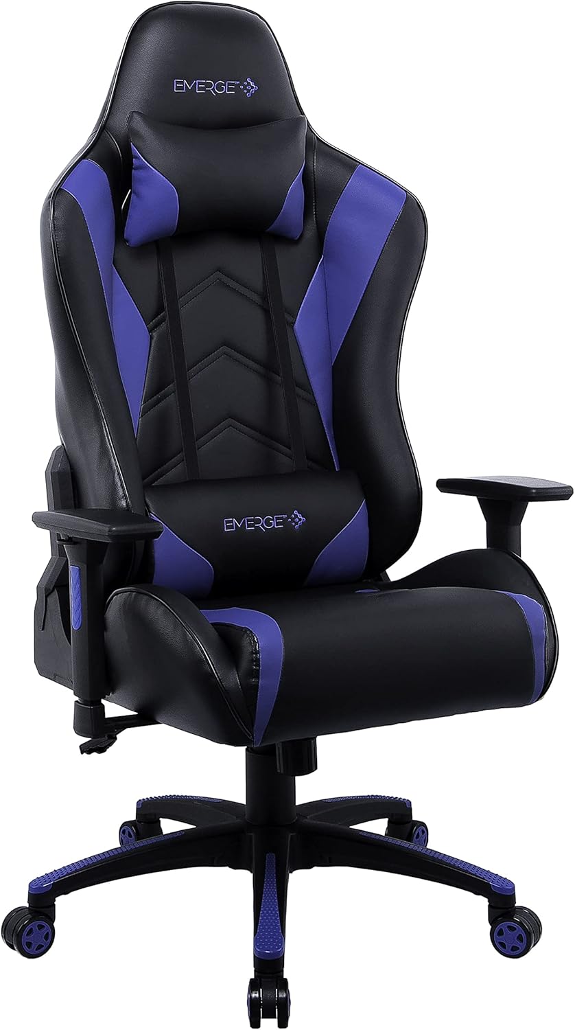 STAPLES Emerge Vartan Bonded Leather Gaming Chair, Black