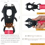 Tactical Bungee Dog Leash - Rouge lourd de laisse pour les grands chiens avec pointage réfléchissant, 2 Poignées, pince de ceinture, 4-6FT