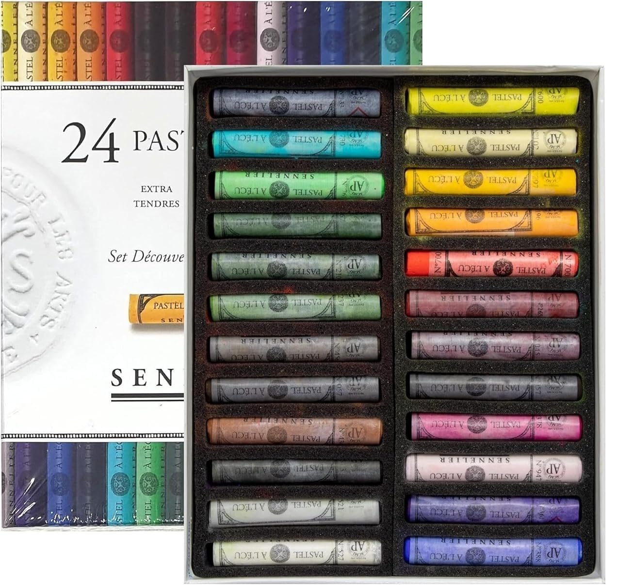 Sennelier Soft Pastel C/Board 24 PCS,Sennelier Pastel secs Sticks 24 PCS (France Import) Espacebeauxarts