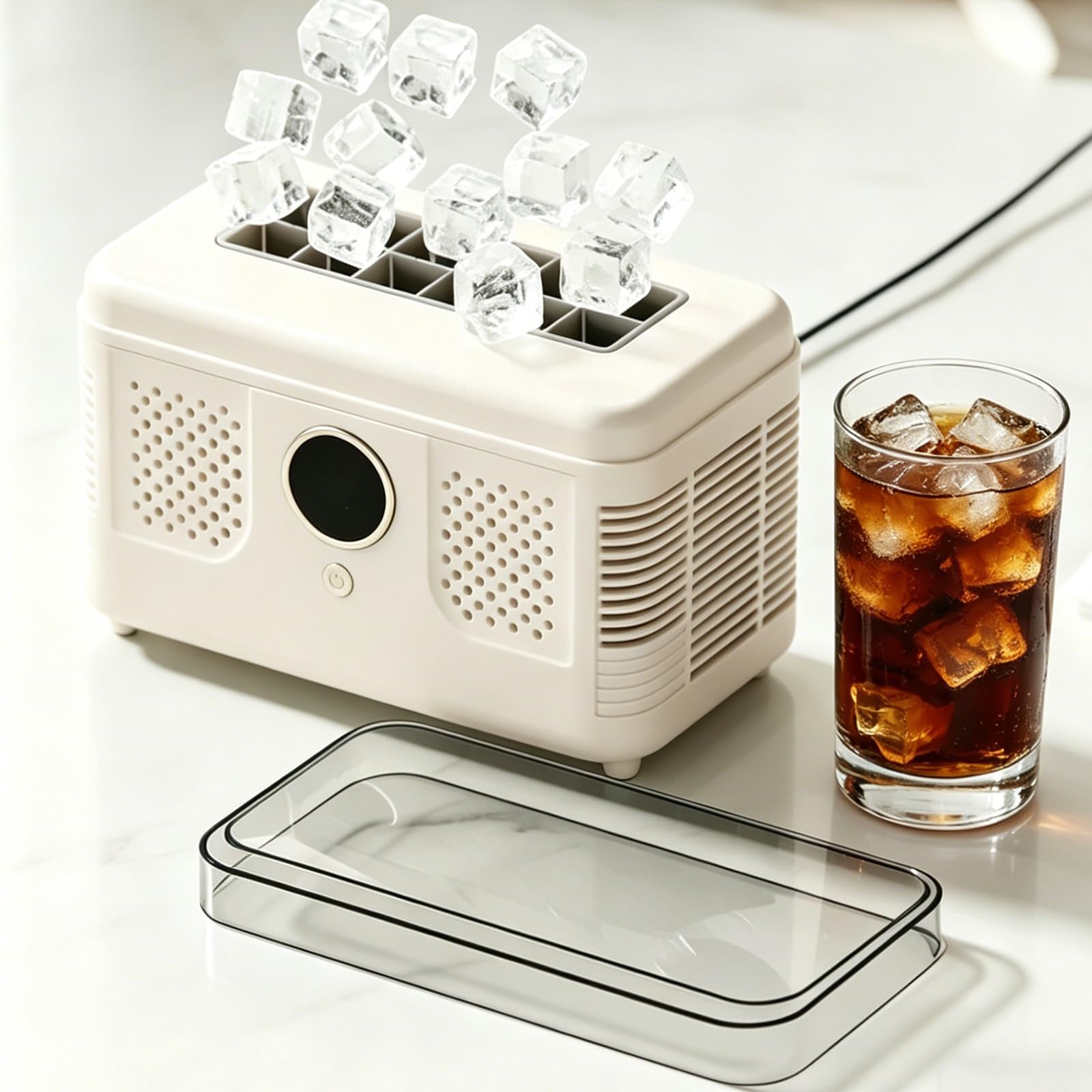 Encimera PortáTil For Hacer Hielo, MáQuina For Hacer Hielo, FabricacióN RáPida De Hielo For Té Con Leche, Café, Jugo, Bebidas