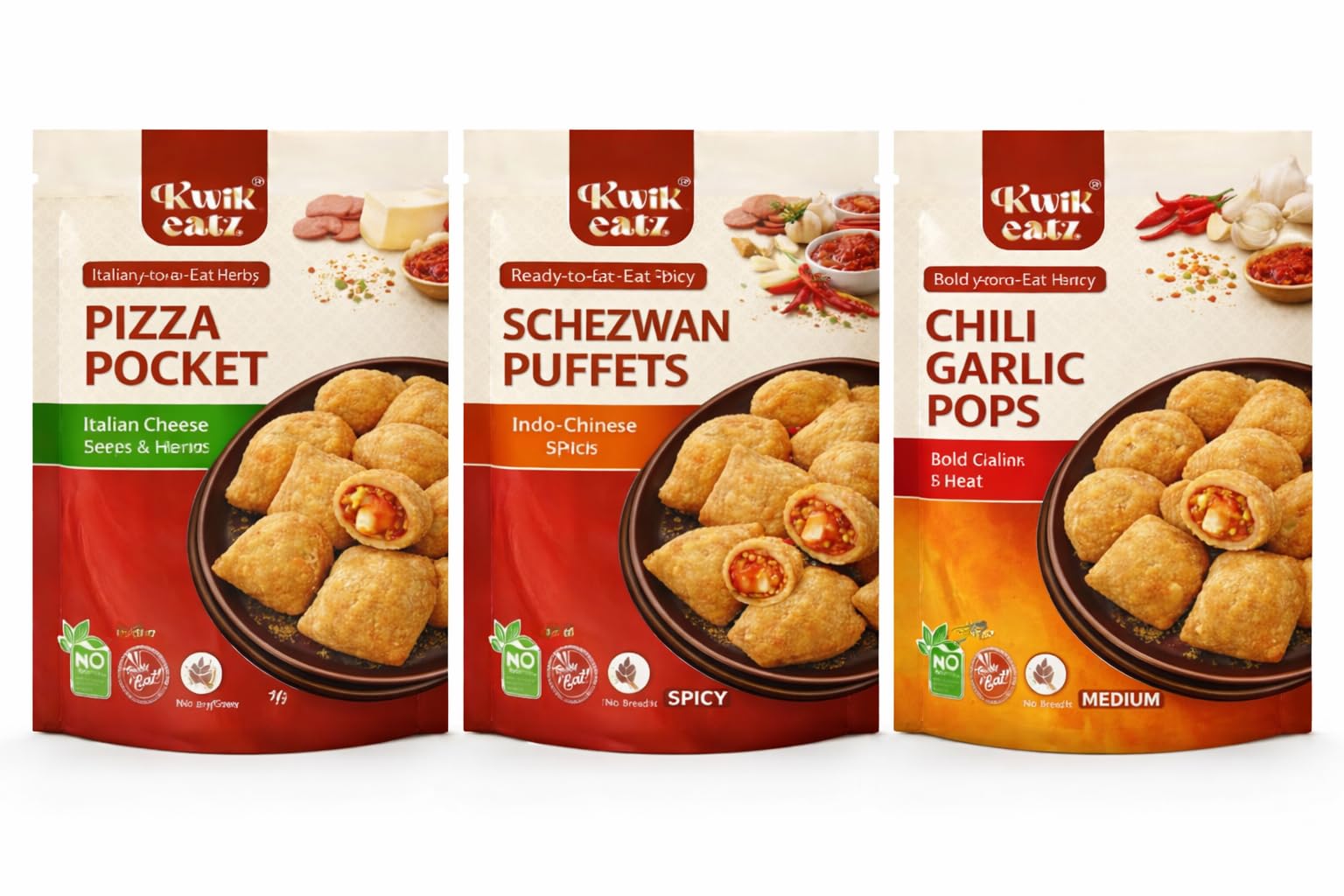 Kwik Eatz Starter Combo | Pizza Pocket Schezwan Chili Garlic