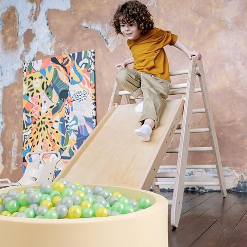 Miniatura 4 de Realhaha Pelotas de piscina para bebé, temática oceánica, paquete de 100 unidades, crea una aventura submarina para tu pequeño, 3 colores de perlas