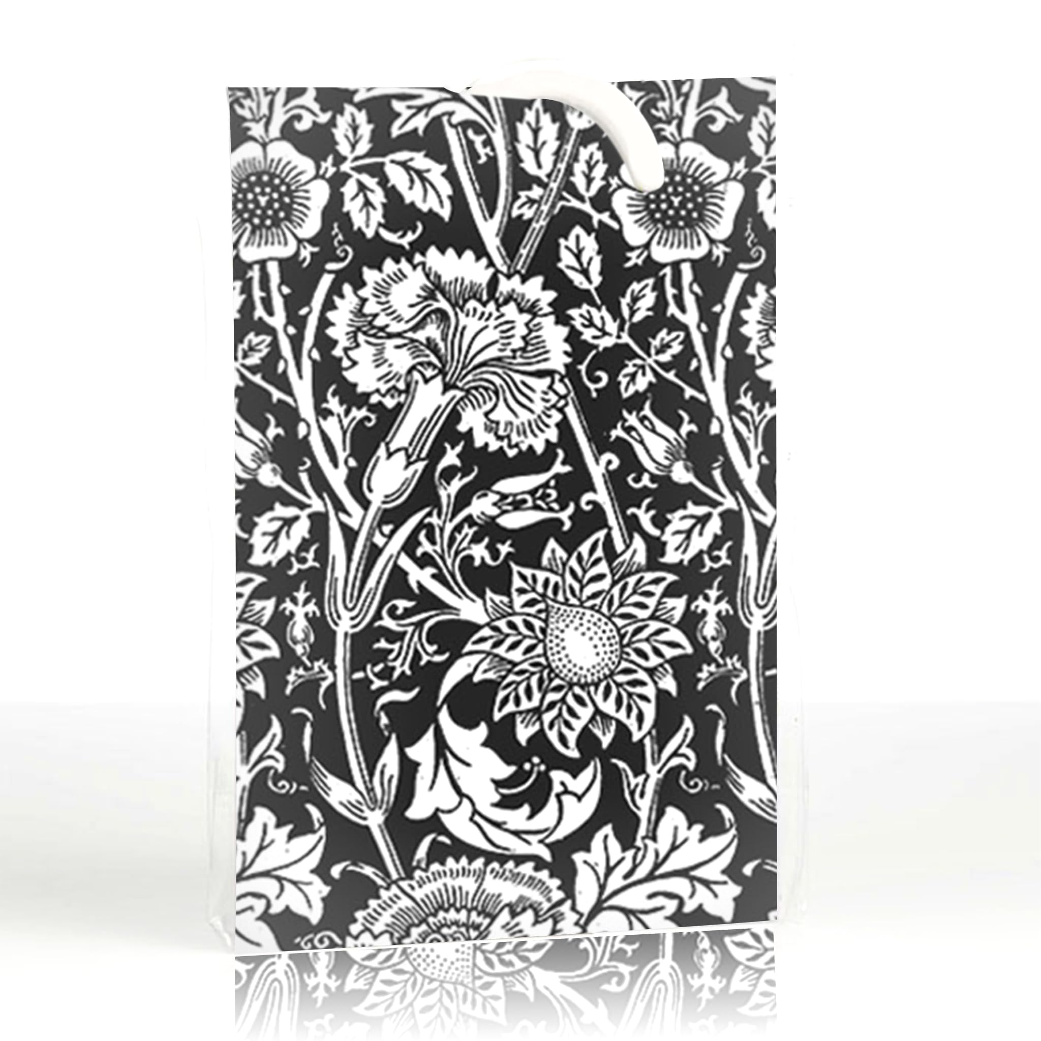 The Master Herbalist Sandalwood Scented Wardrobe Freshener Sachet in a William Morris Design in Black, Pack of 2 - Image 3