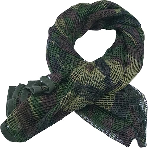 Vista 13 de GRVCN Velo de Francotirador Bufanda Táctica Red de Malla de Camuflaje Corporal Militar, Bufanda de Patrón de Camuflaje de Doble Cara