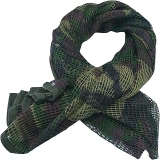 GRVCN Sniper Veil Tactical Scarf Military Body Camo Mesh Net, Double-Sided Camouflage Pattern Scarf