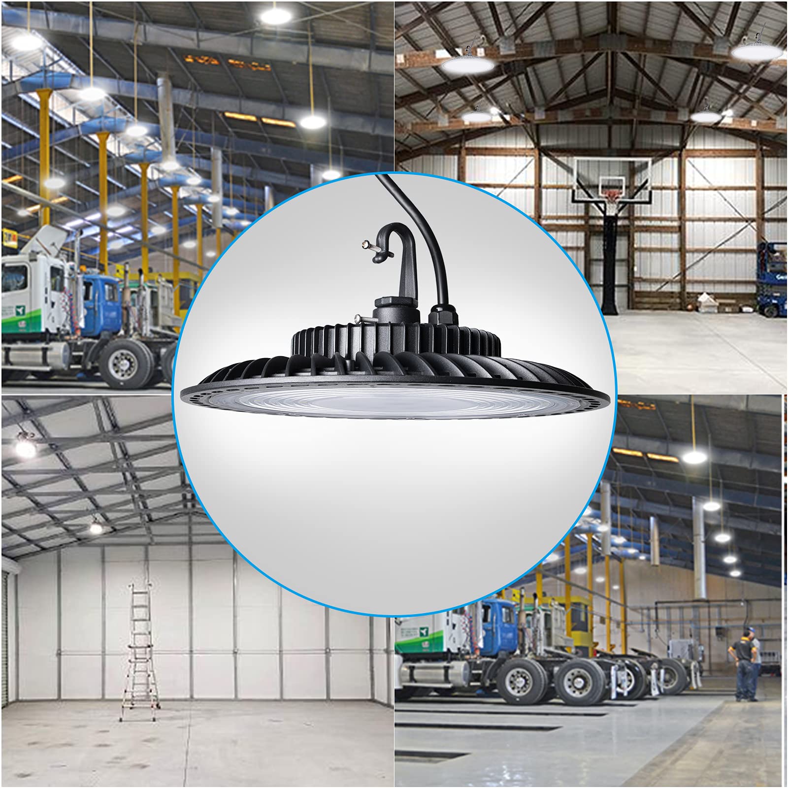 Lightdot 1Pack 100W LED High Bay Light for Shop/Garage/Barn, 5000K 14000LM (Eqv. to 400W HPS/MH) Super Bright High Bay LED Lights with 5ft UL Cable Plug for Commercial Warehouse Lighting- ETL Listed