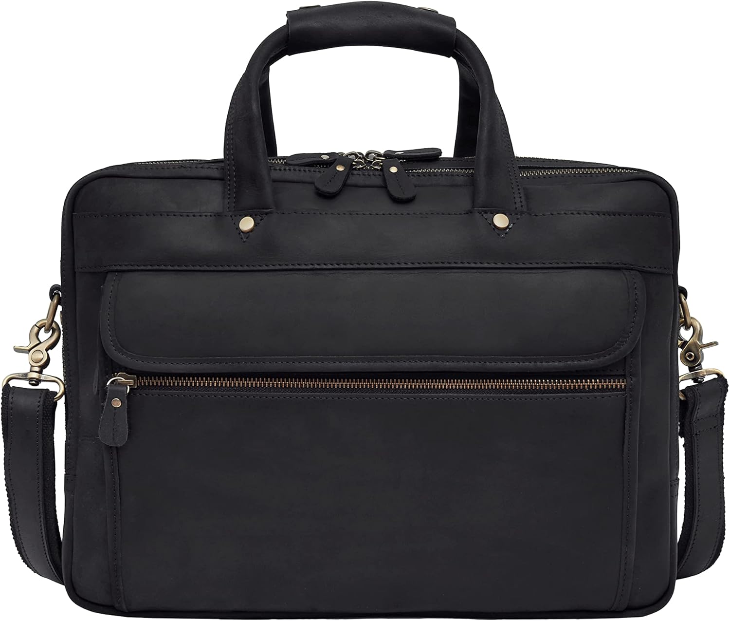 Executive 17 leather briefcase laptop bag with organizer