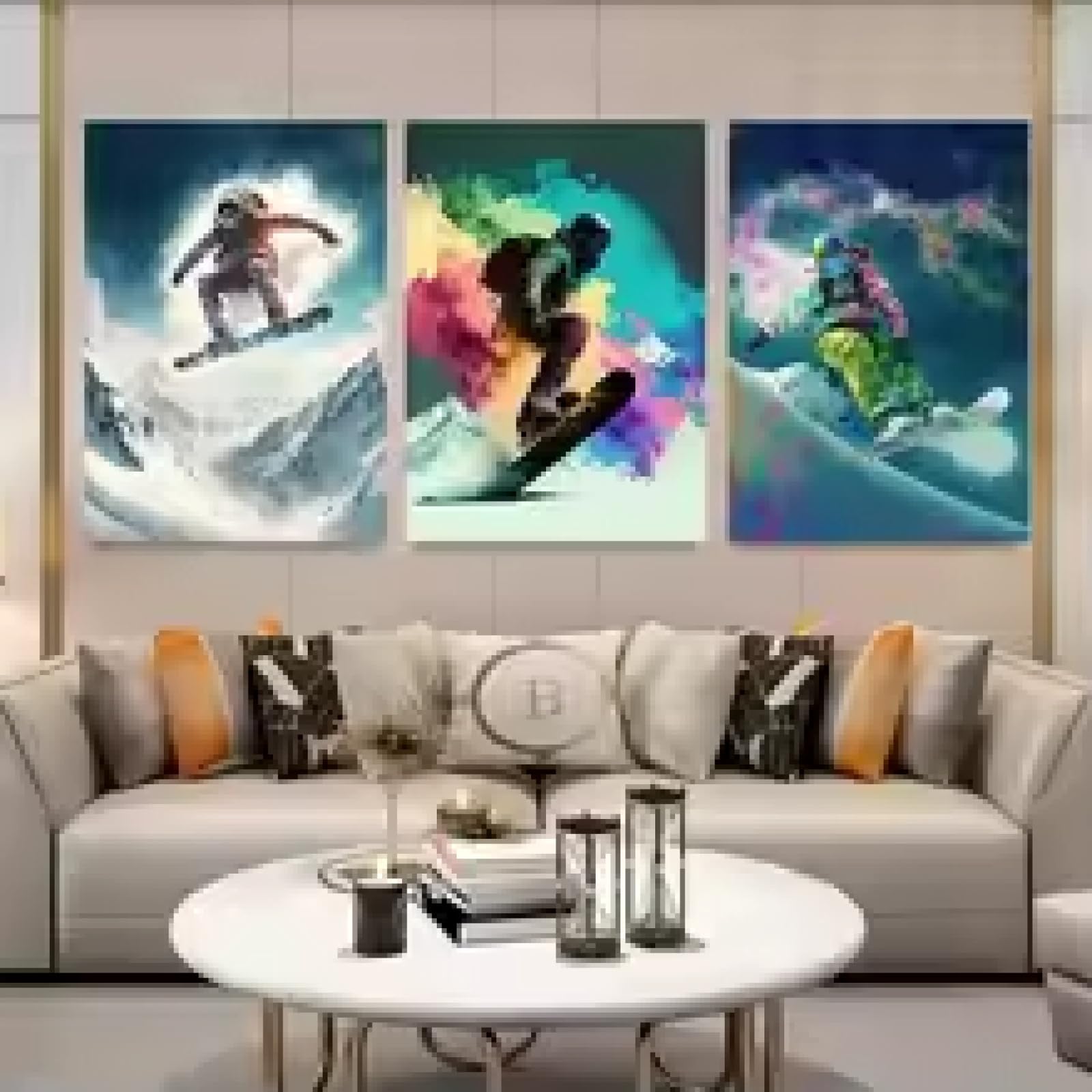 Peinture de décoration intérieure snowboard et affiches de sports d'hiver 60x80cm - 8