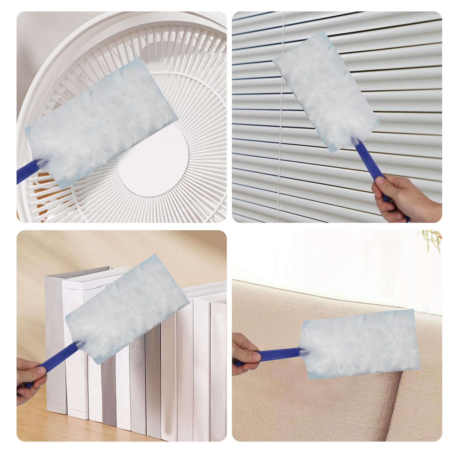 30 sztuk Wymienne chusteczki do kurzu z 1 uchwytem | Kompatybilne z Swiffer Zestaw do czyszczenia kurzu, Microfiber Chusteczki do czyszczenia kurzu i brudu, 15 x 10 x 0,2 cm