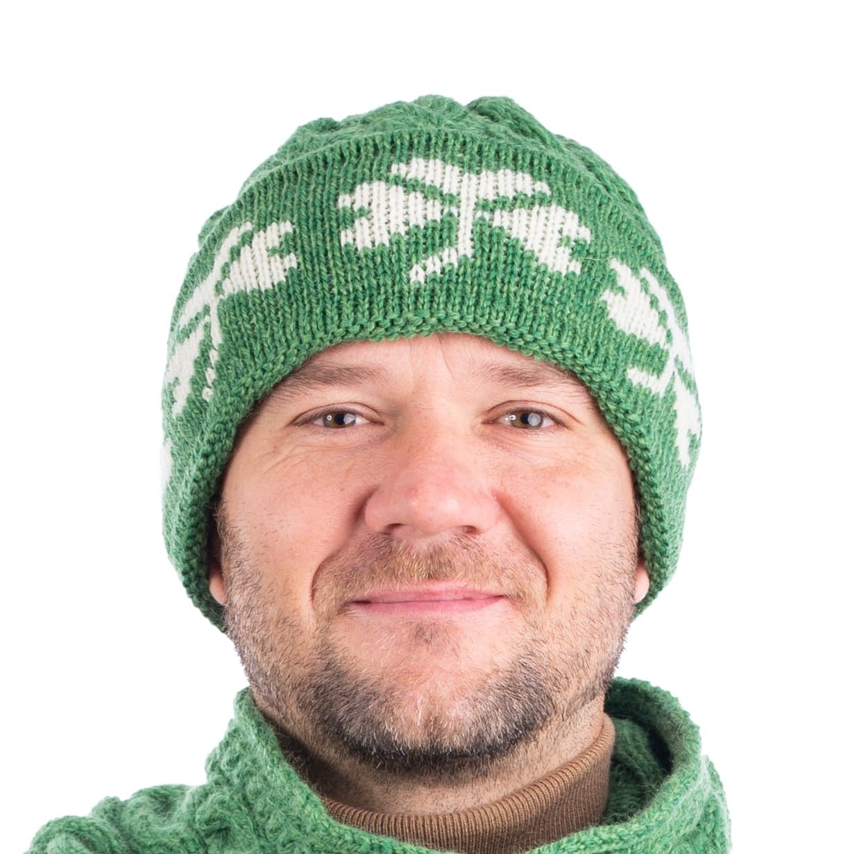 SAOL - 100% Lana Merino Shamrock Knit - Irlanda Invierno Sombrero/Beanie para Hombre - Talla única