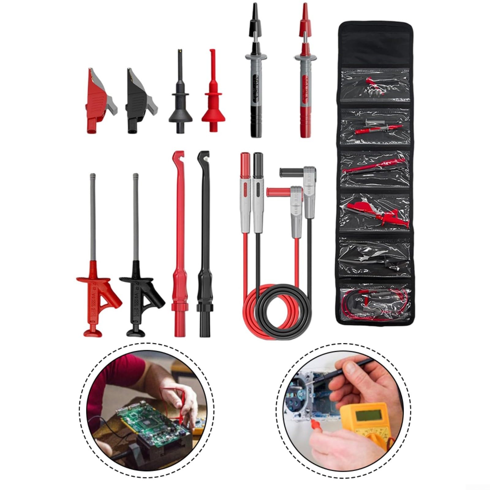 12-teiliges Multimeter-Testset mit Silikonkabeln für Auto & Elektronik