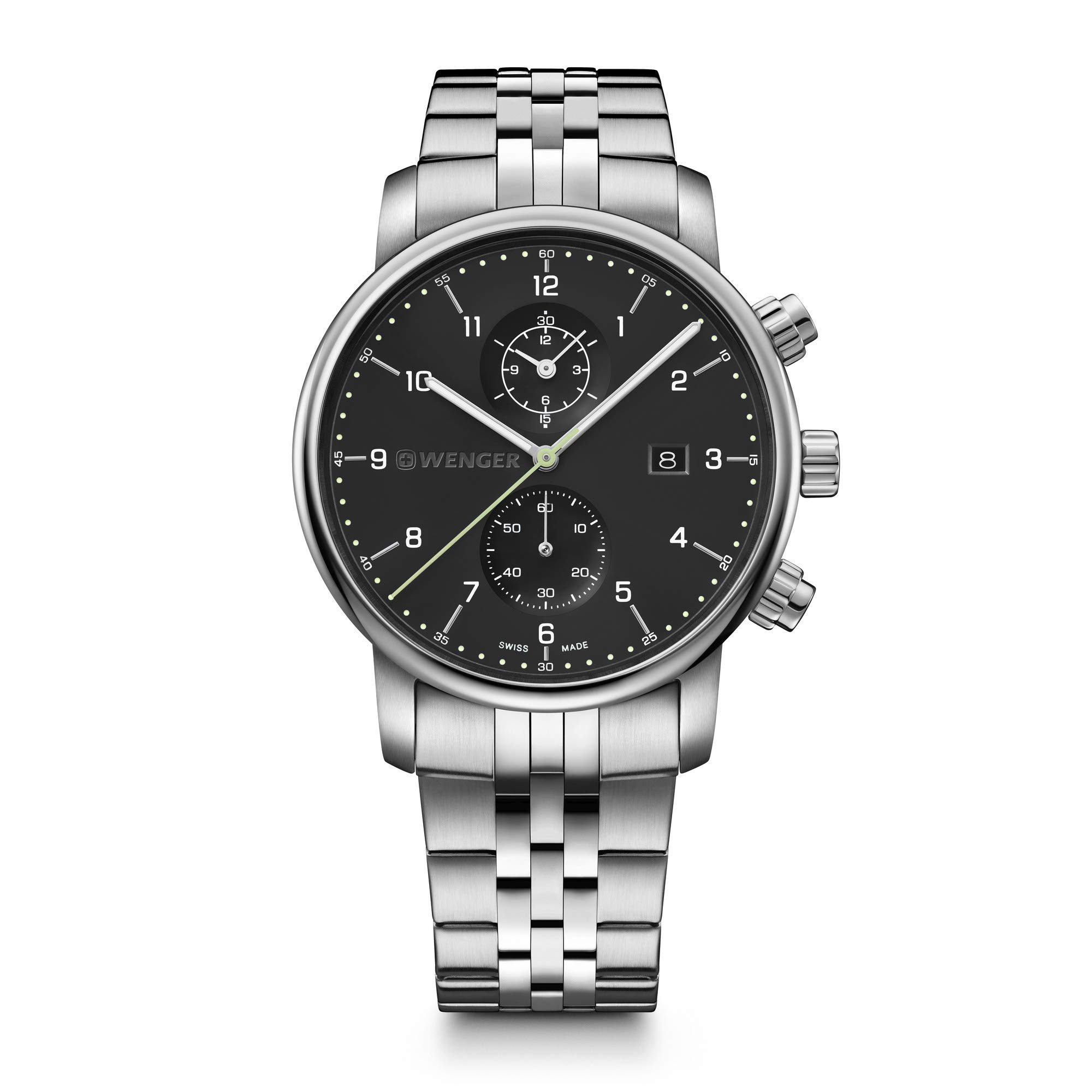 WENGER Swiss Made Urban Classic Chrono Chronograph Black Dial Mens Watch - 01.1743.122 (B08VJM9FZ3) Amazon Price History, Amazon Price Tracker