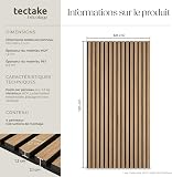 tectake® Set of 4 Acoustic Wall Panels with Real Wood Veneer & MDF, Sound-Absorbing Acoustic Panels with Felt Fabric & Wood Slats, Adjustable Size & Easy Installation, 120 x 60 x 2.1 cm - Oak - 6