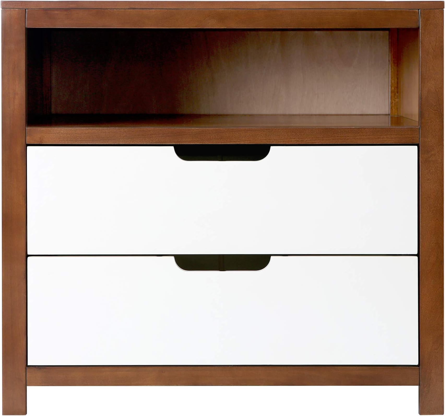 Baby 2 Drawer Adjustable Cubby Extra Deep Dresser, Pure White and Coco
