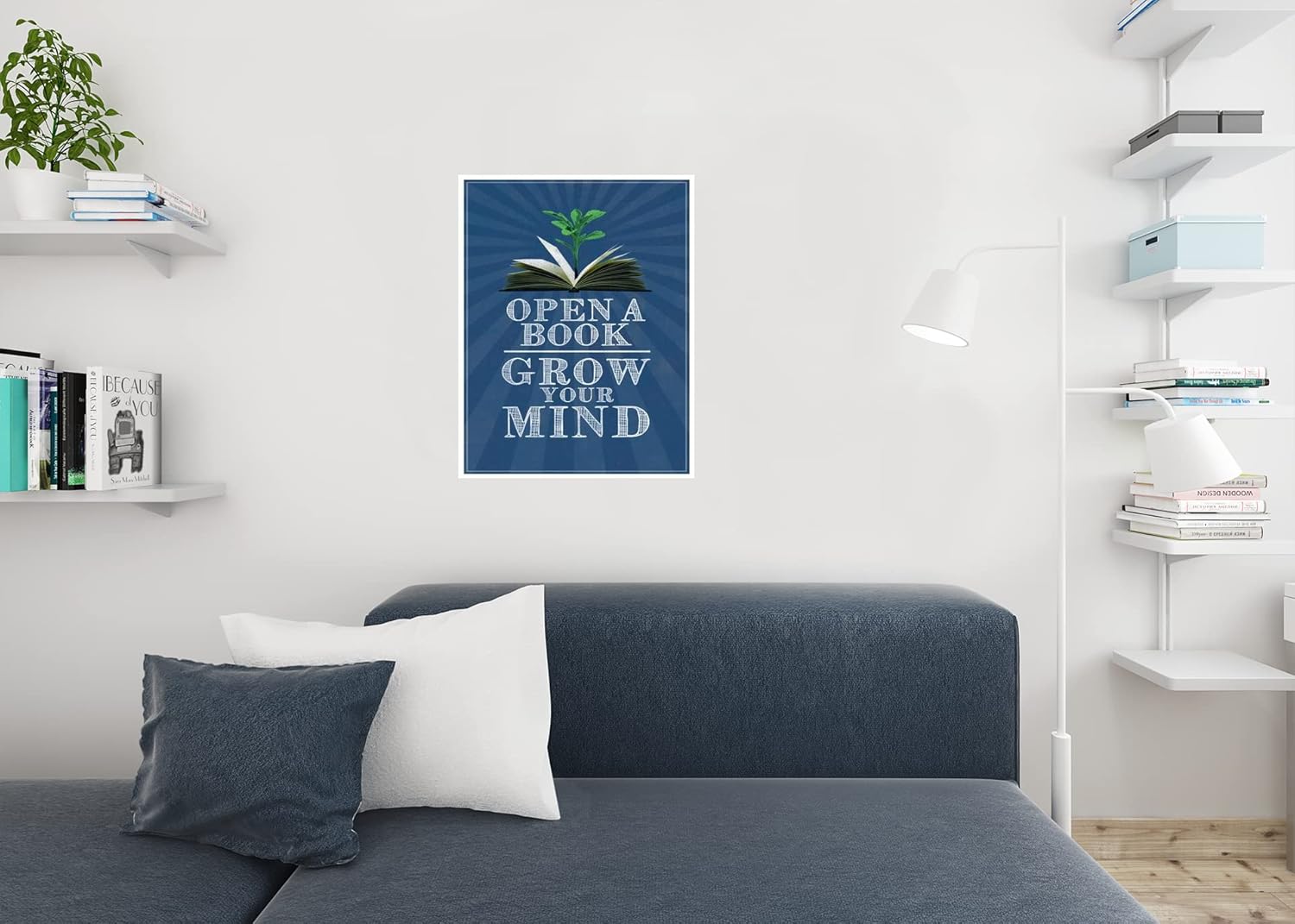 Library Posters Open A Book Grow Your Mind Literature Poster Classroom Elementary Literature School Cool Wall Art Print Poster 24x36