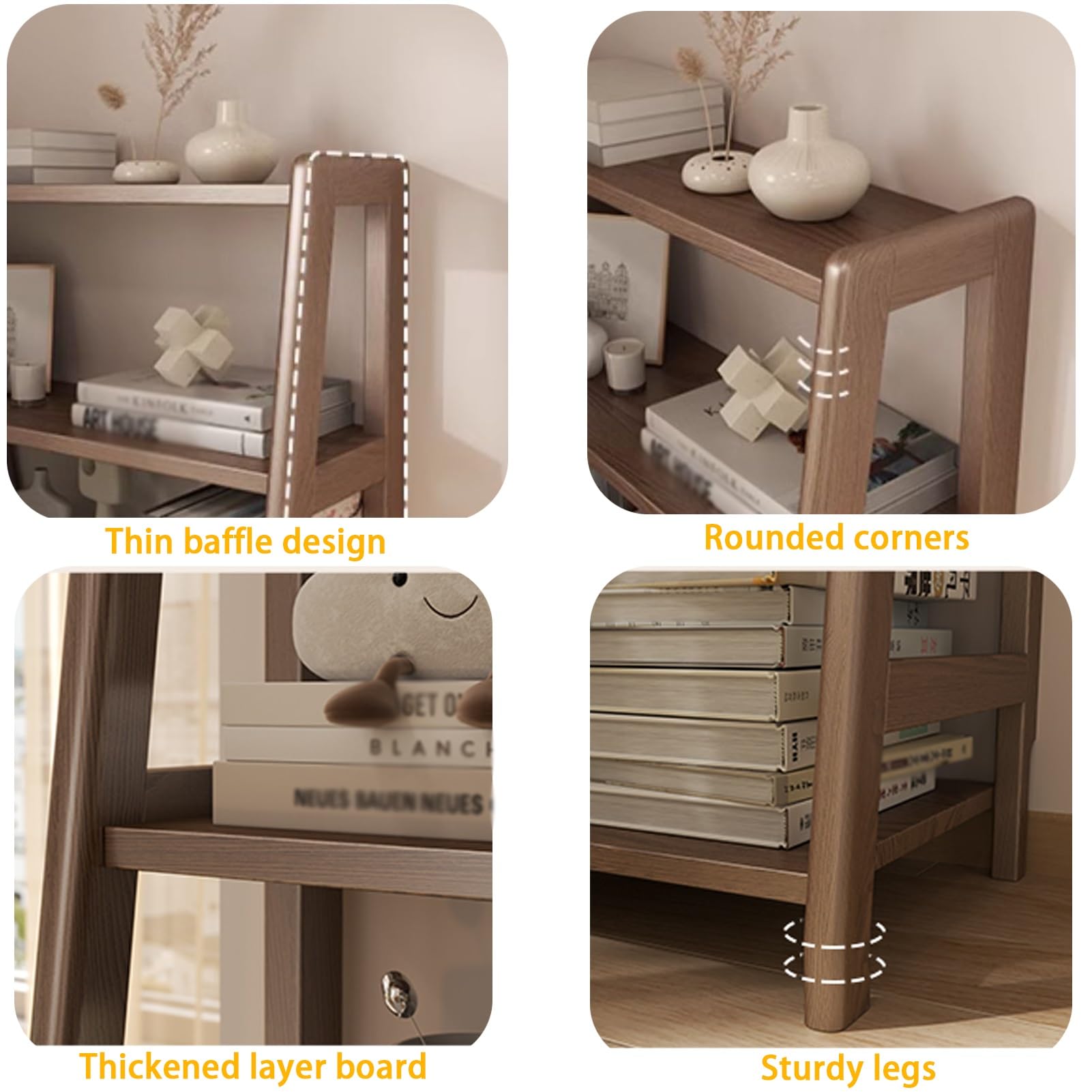 Libreria angolare, mensola angolare scalabile, a forma di L, scaffale in legno aperto, per camera da letto, soggiorno (152 cm)