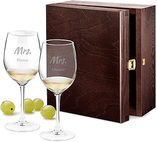Maverton Weingläser mit Gravur für Paare 350 ml - 2er Wein Gläser Set - personalisierte Geschenke - Rotweingläser Weißweingläser - Hochzeitsgeschenk - Weihnachtsgeschenke - Hochzeitstag