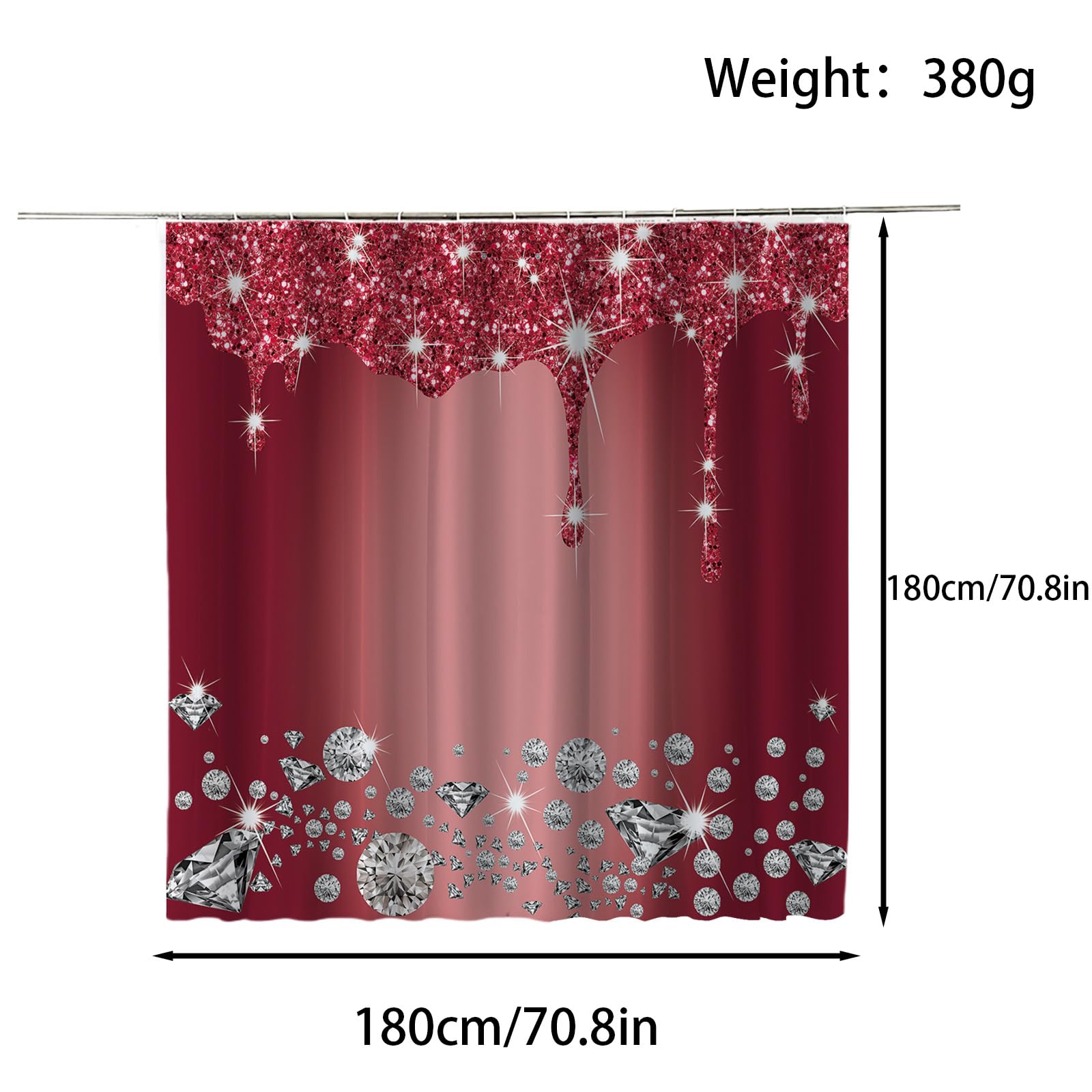 FAIRYGATE Bathroom Curtains Theatre Shower Curtain Show Stage Curtains Red Classic Antique Background Waterproof Polyester Curtain Festival Gift B8307 - Image 2