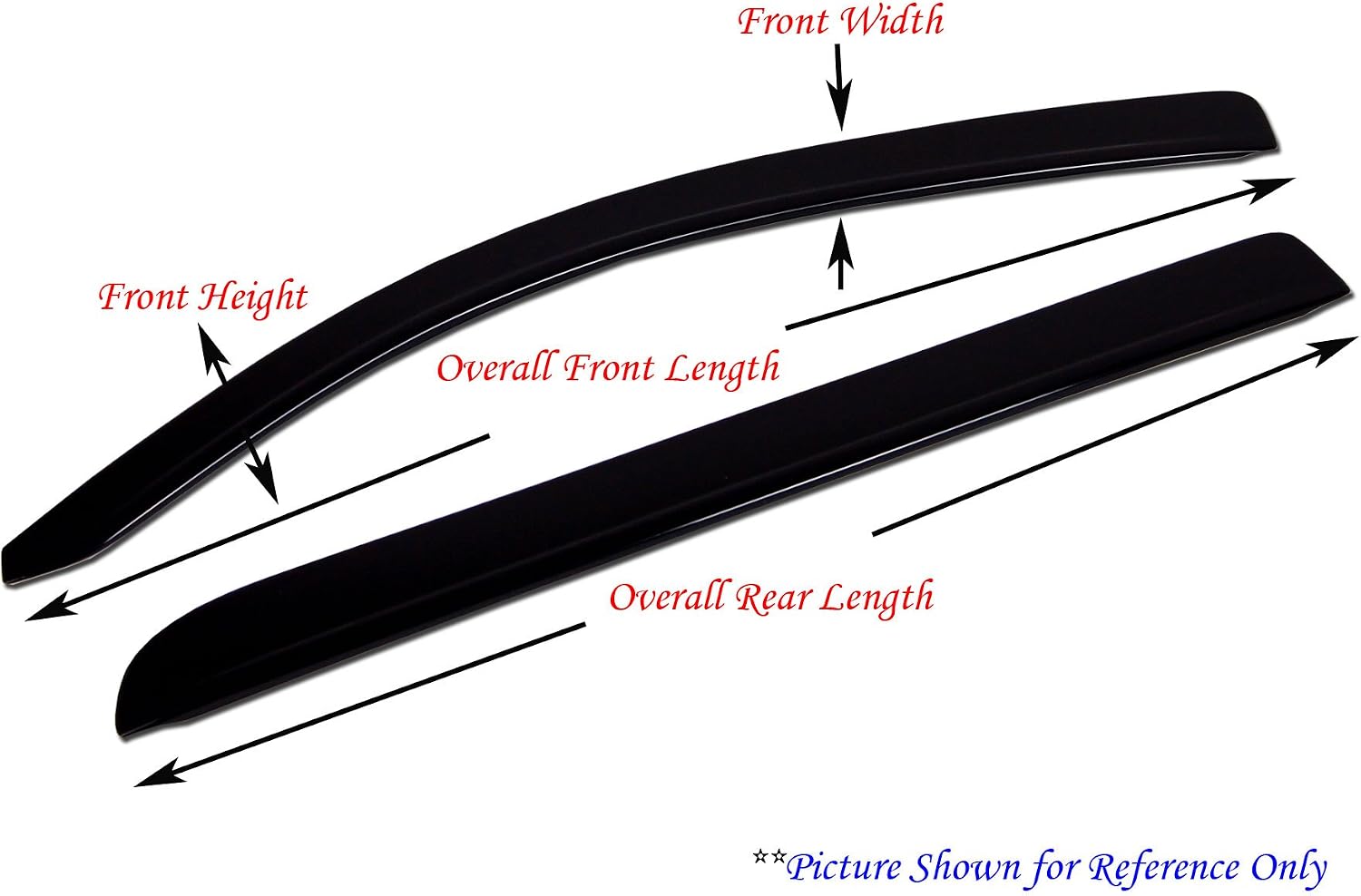 LP-462 Low Profile Window Visor Deflector Rain Guard Dark Smoke 4-pc Set