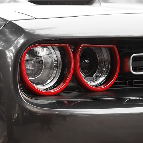 Miniatura 7 de RAZPOY Funda para faros delanteros para accesorios Challenger, cubierta para faros delanteros, decoración exterior para Dodge Challenger 2015-2022