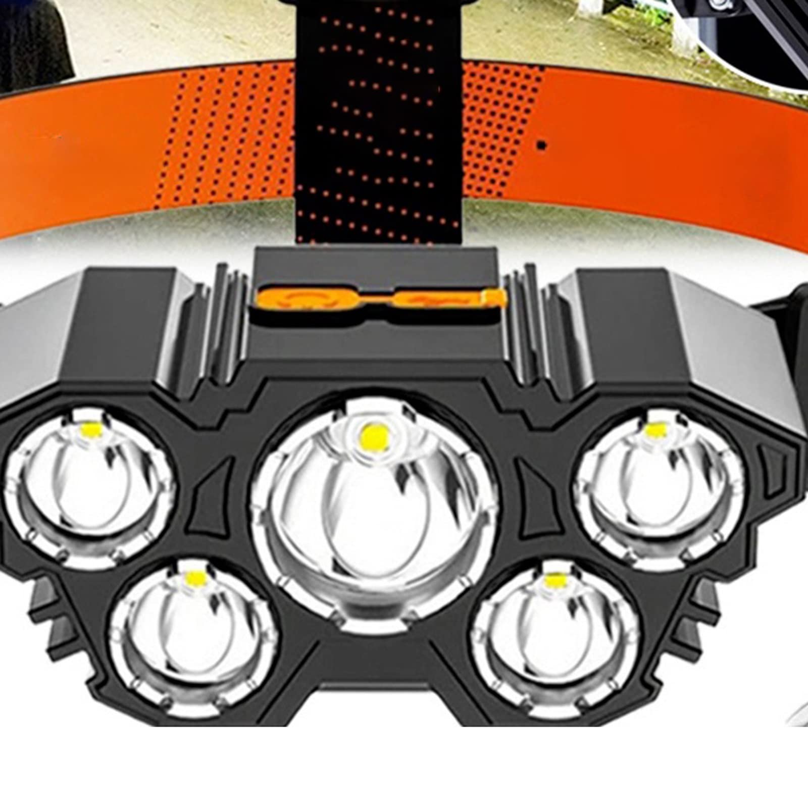 Latarka czołowa mocny reflektor super jasna lampa czołowa ładowana przez USB wbudowana bateria zamontowana na głowie latarka na zewnątrz nocne wędkowanie