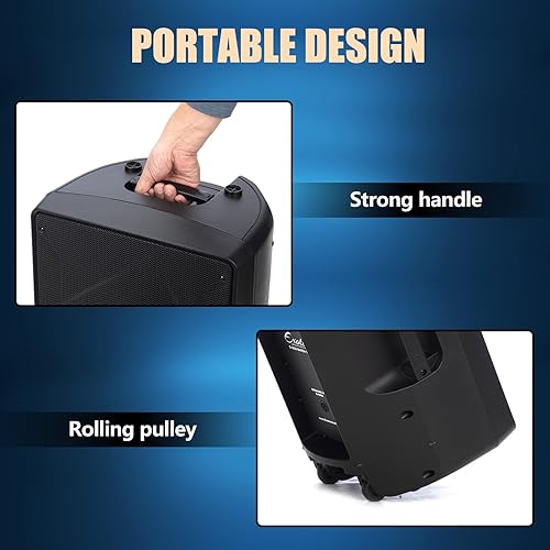 Miniatura 6 de S-1202 Sistema PA Bluetooth de 12 pulgadas y 2000 W con juego de mezclador eléctrico, altavoces pasivos con mezclador de 6 canales, soportes,