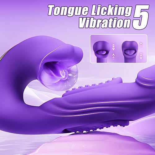 Miniatura 4 de Vibrador de juguetes sexuales para adultos para mujeres – Juguete sexual 4 en 1 con 5 clítoris lamiendo y 7 modos de aleteo, chupador de clítoris,