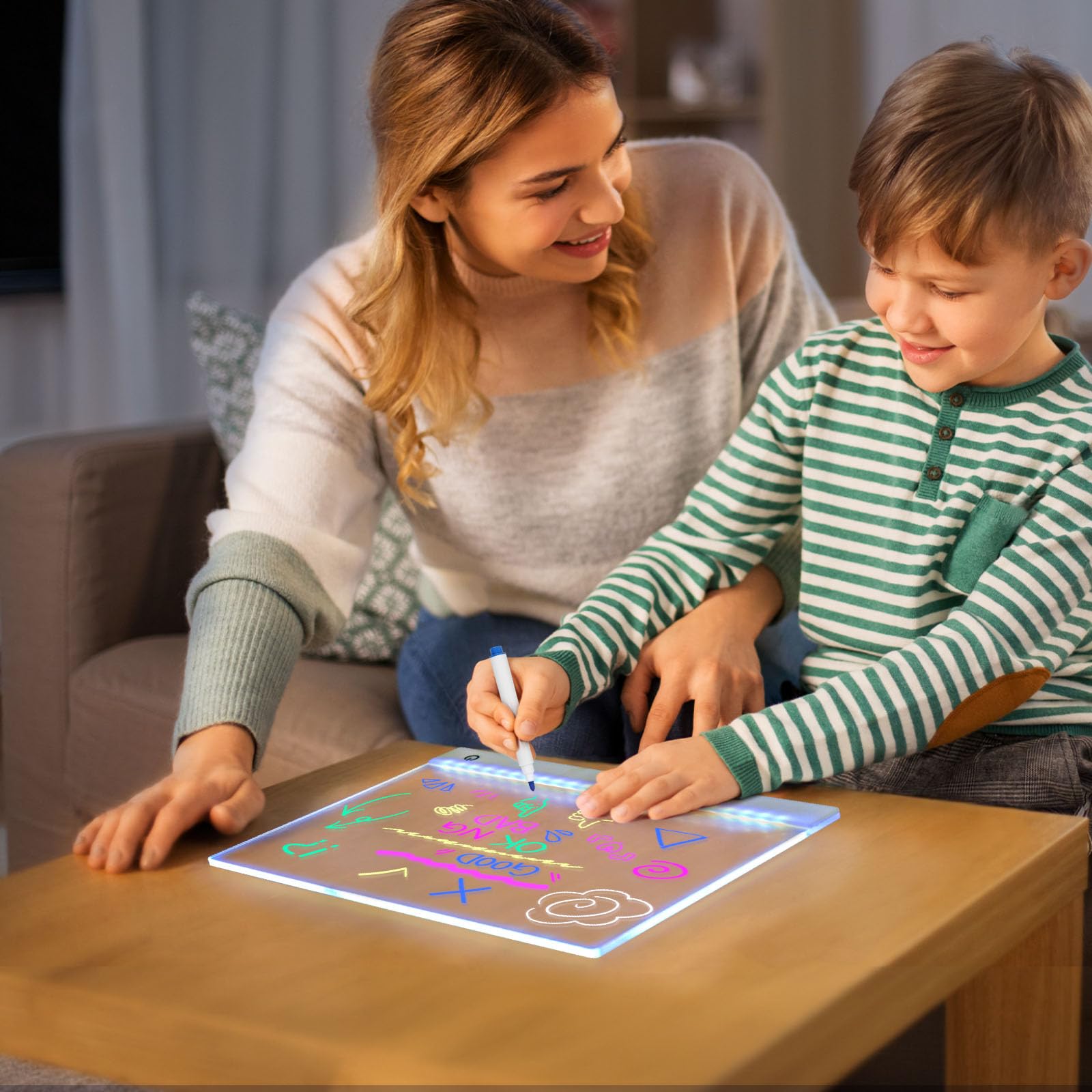 Tablette Pour Dessiner, 30x20 Cm Tableau D'écriture LED Pour Enfants