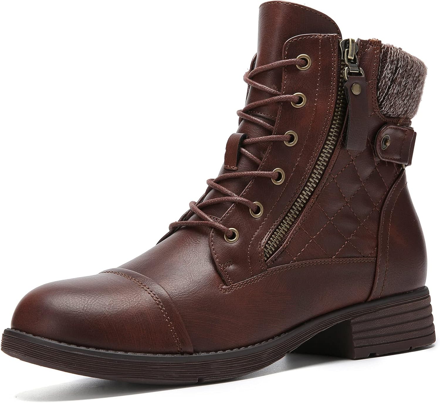 gracosy Leather Ankle Boots, Snow Boots Waterproof Short