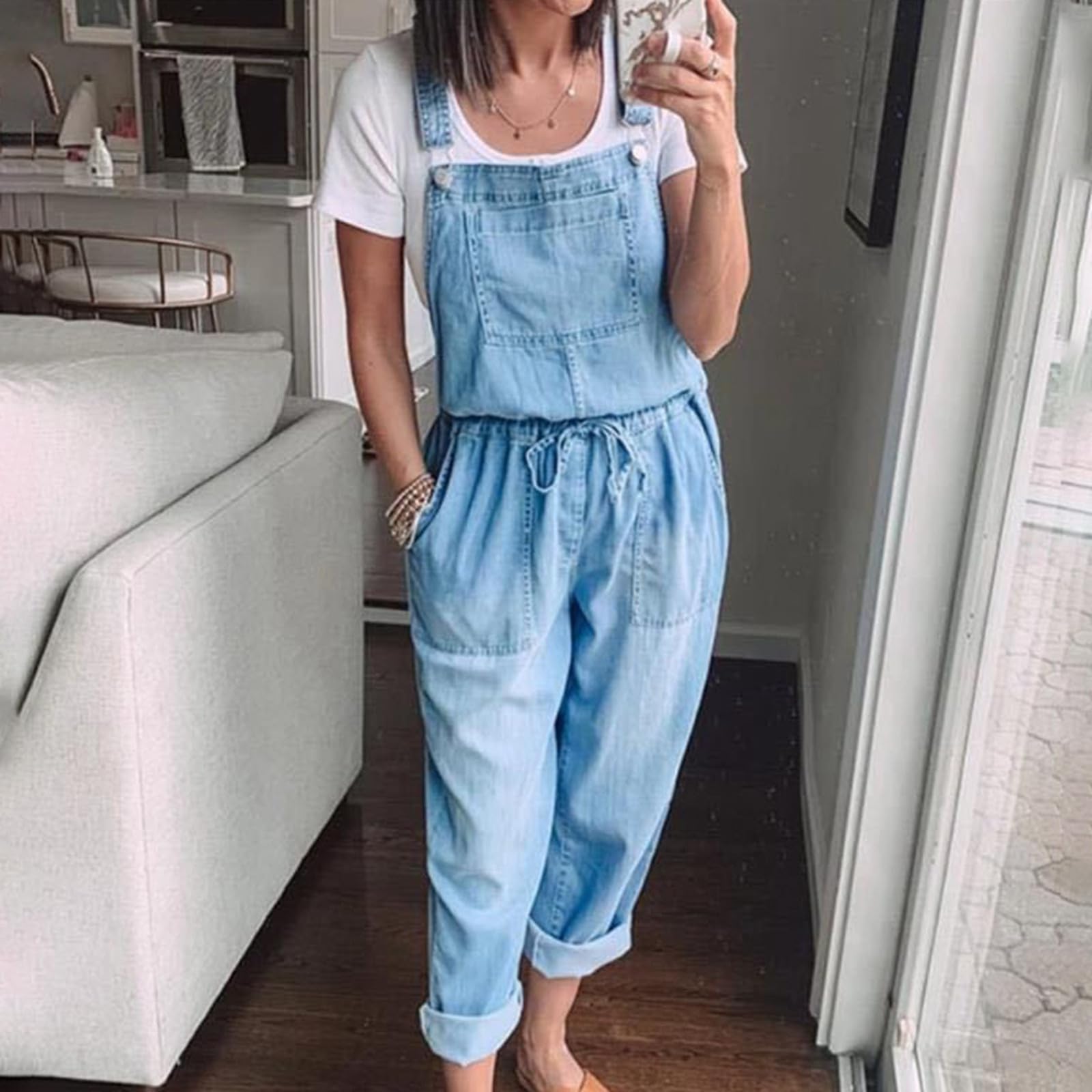 Vaquero Mujer Mono Elegante Peto Vestidos Monos De Trabajo Vaqueros Vestido Camisero Tejano para