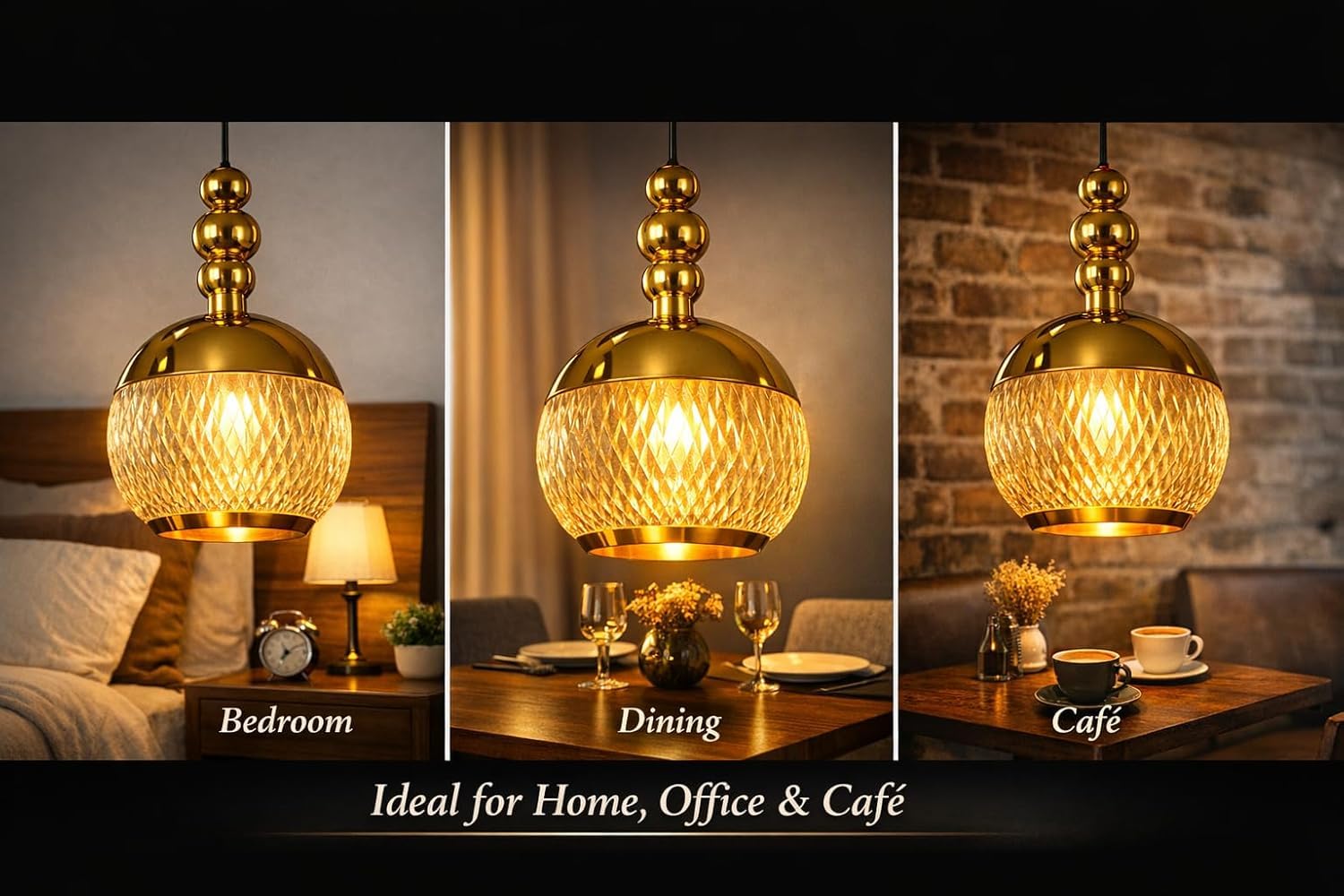 GreyWings Golden Hanging Light - 3 Color Changing -3