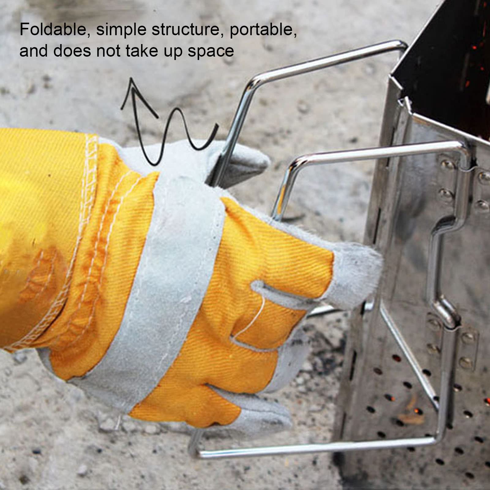 Anzündkamin, Rapidfire Starter - Groß (29cm Höhe) BBQ-Holzkohlegrill, Camping-Barbecue-Grill Grillanzünder, Edelstahl-Klapp-BBQ-Grill, Camping-BBQ-Grill für den Außenbereich Geschenk zum Valentinstag