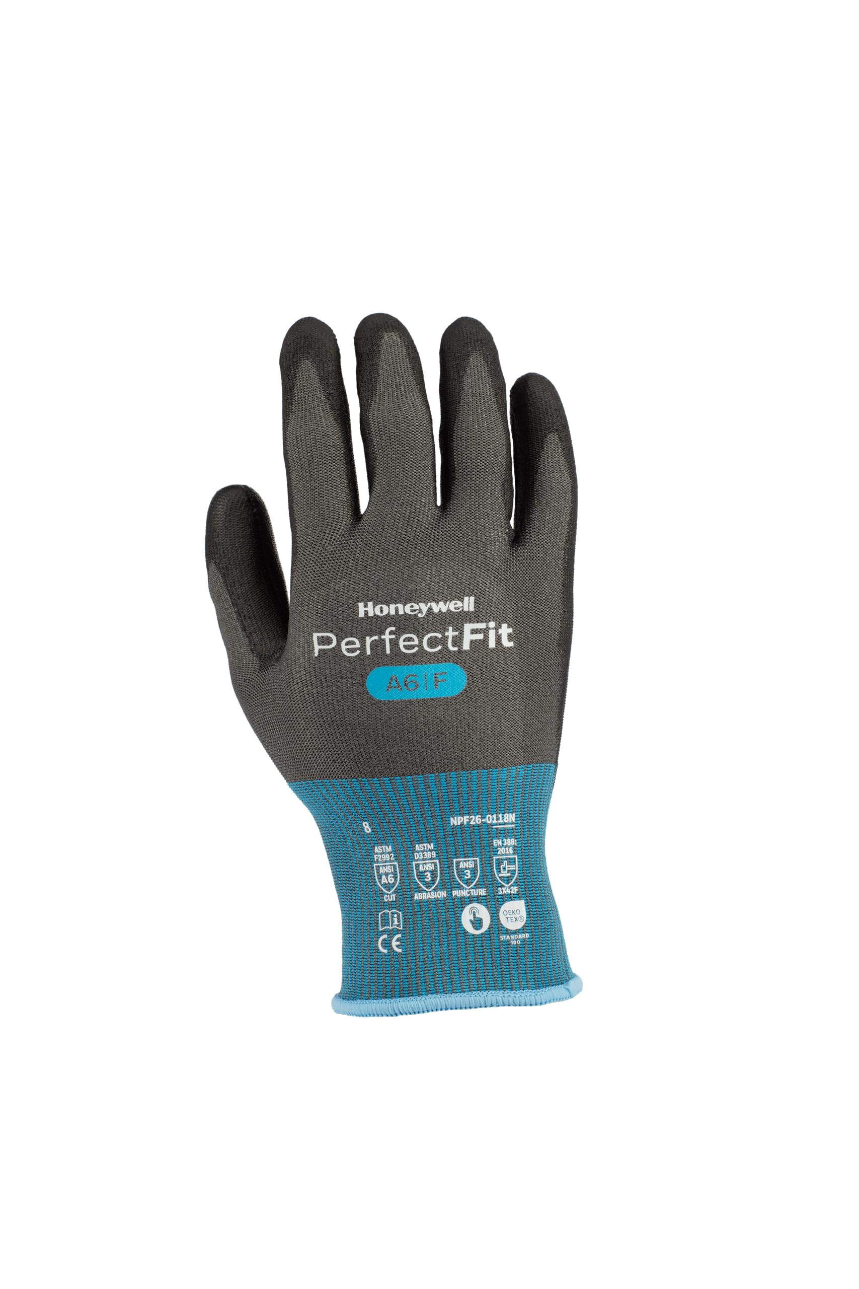Honeywell New Perfect Fit Gants Anti-Coupures NPF26-0118N A6/F sans Silicone, Lavables, Antistatiques, Certifiés Alimentaire, Écran Tactile, Taille 10XL, NPF26-0118N-10 (Sachet de 10 Paires)