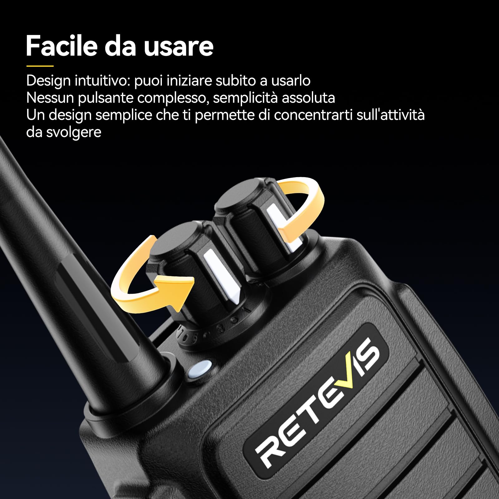 Retevis RT21 Walkie Talkie Lungo Raggio, Professionale Ricetrasmittenti con Base Ricarica a 6 Slot, Suono Chiaro, Robusto Licenza-Libero PMR446 Radio per Edilizia, Sicurezza, Negozi (Nero, 6 Pezzi)