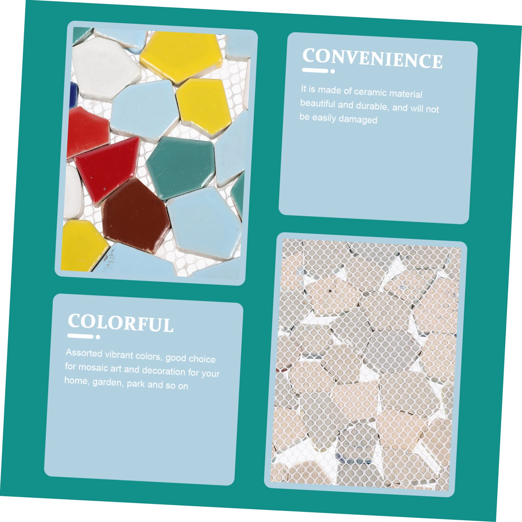 Anneome Piastrelle Mosaico in Ceramica Irregolari per Arte e Fai da Te, Spigoli Precisi, Design Delicato e Colori Brillanti
