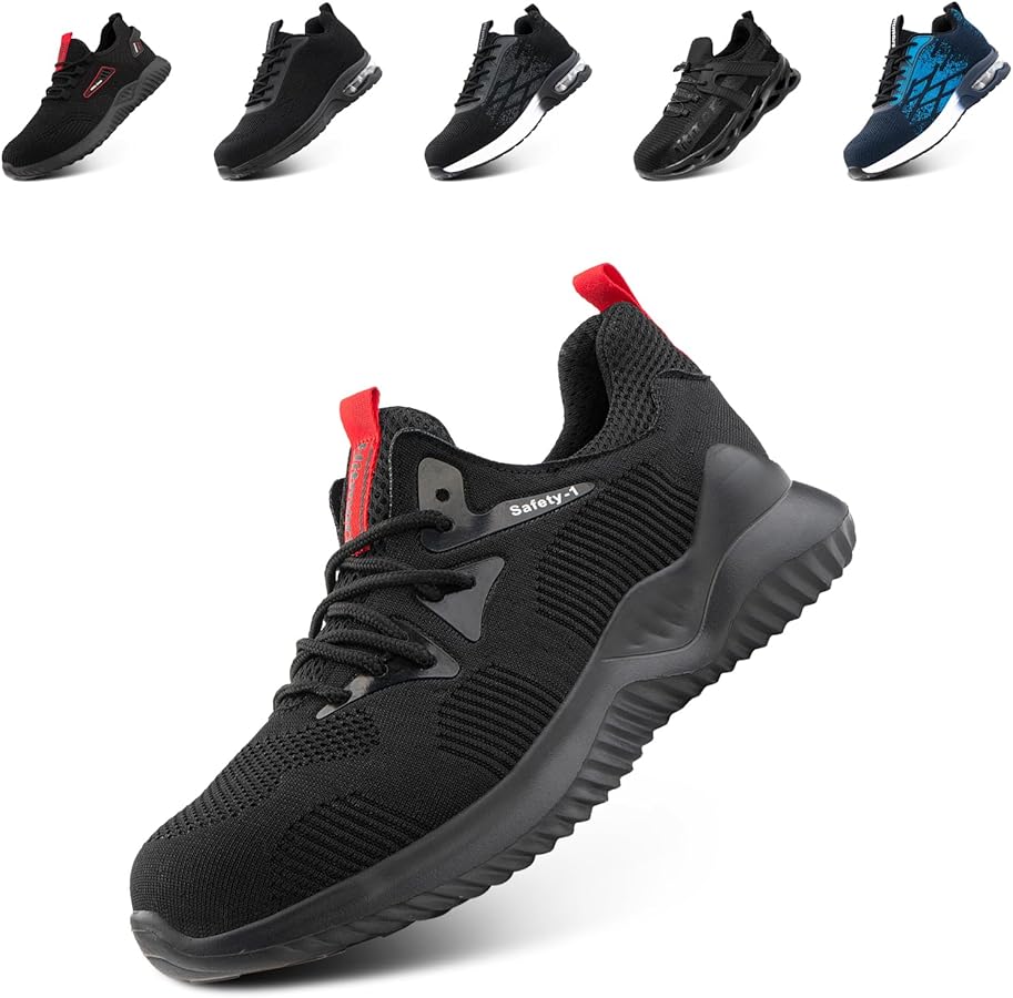 Chaussures De Sécurité Unisexe - Basket Sécurité Noir - Semelle Caoutchouc Antidérapante - Taille 37 à 47